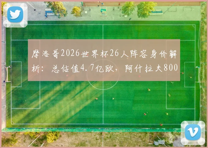 摩洛哥2026世界杯26人阵容身价解析：总估值4.7亿欧，阿什拉夫8000万领衔，队内身价排名及构成详解